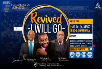 Week of Spiritual Emphasis 2022: Revived: I Will go