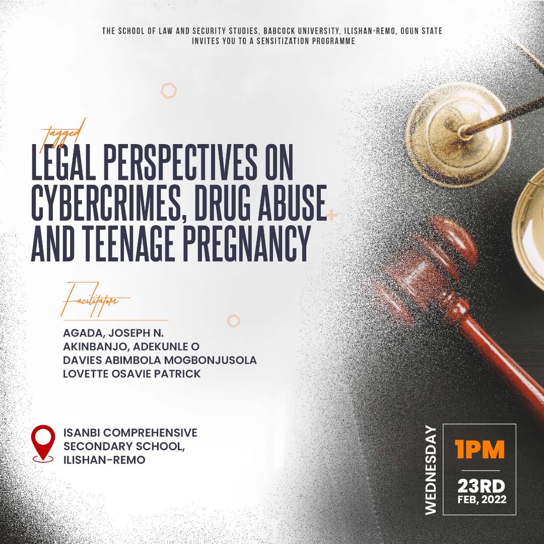 Legal Perspectives on Cybercrime, Drug Abuse and Teenage Pregnancy